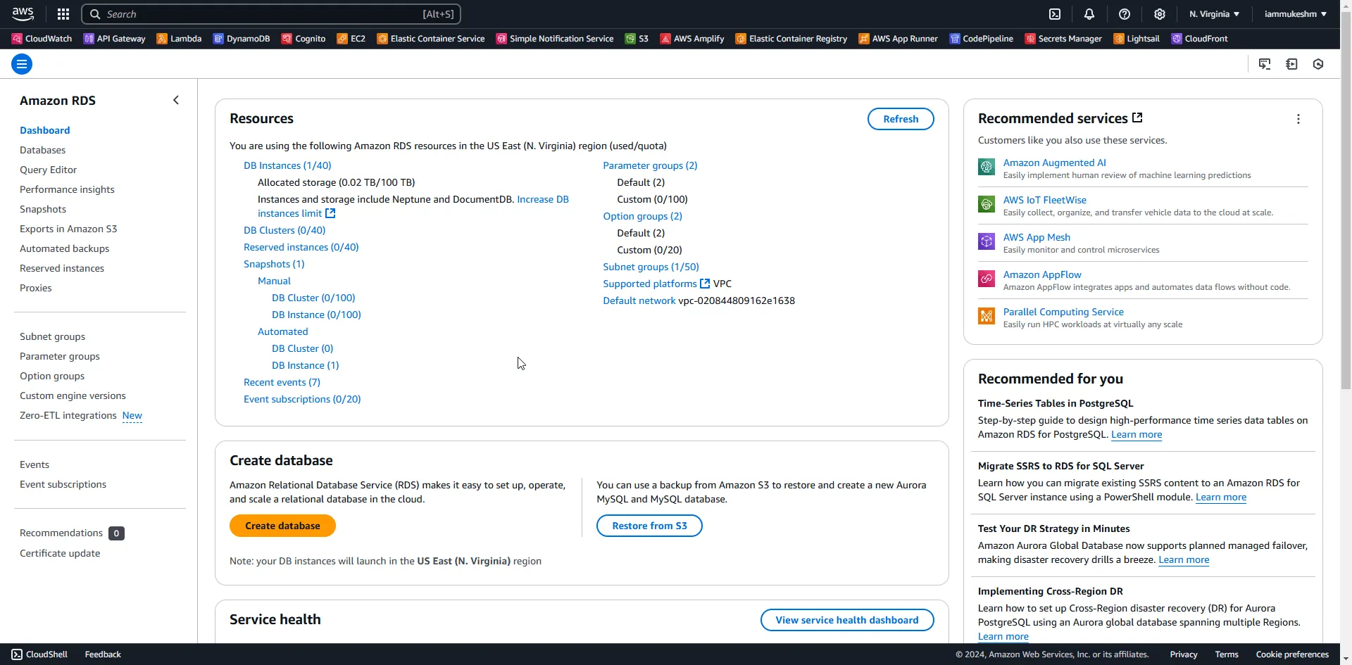 Create RDS Instance Create RDS Instance